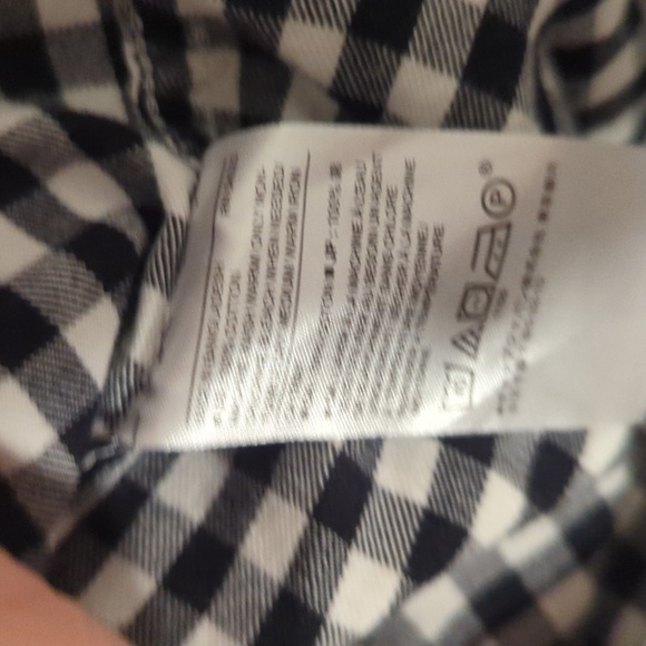 Banana Republic Soft Standard Fit Black & White Checked Plaid Flannel Large - Picture 5 of 6